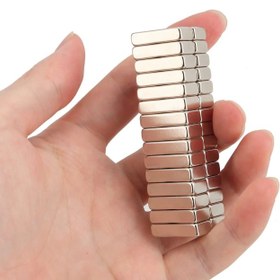 Resim 10 Adet 20x10x5 Mm Neodyum Magnet N35 Güçlü Mıknatıs Köşeli Ve Dayanıklı Nikel Kaplama 