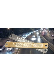 Resim BARBUN Fosforlu Araç Numaratör Cam Numara Kartı Telefon Park Gümüş Renk 