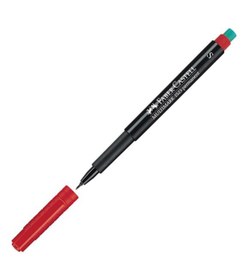 Resim Faber-Castell Asetat Kalemi Permanent S Seri Kırmızı 15 23 21 