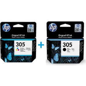 Resim Hp 305 Siyah 3Ym61Ae Hp 305 Renkli 3Ym60Ae Kartuş Deskjet 2320 2710 Siyah 
