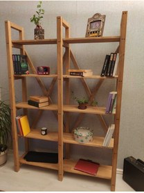 Resim BRK Design Masif Ahşap Kitaplık 