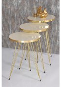 Resim Zigon Sehpa Gold Krem 