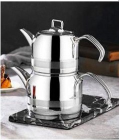 Resim Kahramanlar 131 Enza Orta Boy Metal Saplı Çelik Çaydanlık Gri 