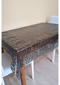 Resim Dantel Görünümlü Üstü Şeffaf Kaplı Muşamba Masa Örtüsü -siyah Renk-farklı Ölçülerde-hlksyh Siyah 