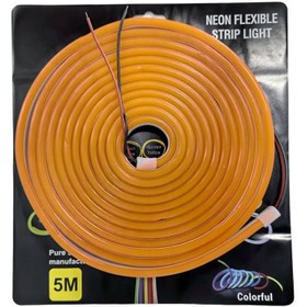 Resim Neon şerit led 12v 8x16 mm 5 metre kesilebilir bağlantı aparatlı turuncu / LAAM438 