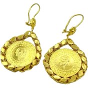 Resim Tekin Gold Pullu Çeyrek Altın Küpe 