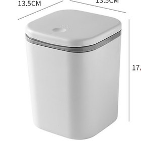 Resim Youtek Ofis Masa Çöp Kutusu Gri Kapaklı, Pp Malzeme Dayanıklı, Dormitorio Ve Yatak Odası İçin Küçük Çöp Saklama Kabı 1 Adet 