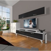 Resim Decoraktiv Ekoflex 6y Slm Retro Tv Ünitesi Tv Sehpası - Beyaz - Siyah 
