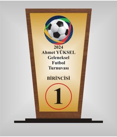 Resim N1 Model ,futbol Turnuvası Plaketi , Ahşap Mdf Gold Levhaya Baskılı ,kişiye Özel İsim Baskı 