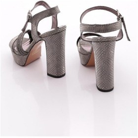 Resim Dgn Pm08-k2026-2 Kadin Topuklu Abiye Ayakkabi Platin İthal 