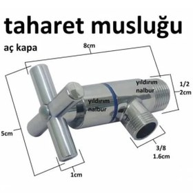 Resim Epilons Artı Aç Kapa 4 Kollu Krom Çevirveli Taharet Musluğu 