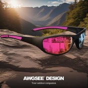 Resim AWGSEE Erkek Retro Polarize Moda Gözlükleri - Yumuşak Tapınak Uçları ile Tam Çerçeveli Stil, Fotokromik Lensler (Mor/Mavi/Kırmızı), Aktiviteler İçin İdeal, Macera Gözlükleri, Şık Çerçeve, Yüksek Kaliteli Lensler 