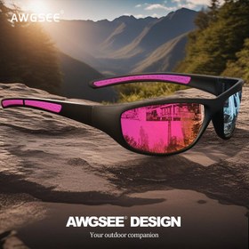 Resim AWGSEE Erkek Retro Polarize Moda Gözlükleri - Yumuşak Tapınak Uçları ile Tam Çerçeveli Stil, Fotokromik Lensler (Mor/Mavi/Kırmızı), Aktiviteler İçin İdeal, Macera Gözlükleri, Şık Çerçeve, Yüksek Kaliteli Lensler 