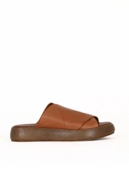 Resim Bueno Shoes Taba Koyu Deri Kadın Düz Terlik 01we1900 