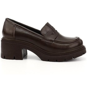 Resim Gönderi R Kahverengi Kalın Topuklu Loafer Ayakkabı Kahverengi 