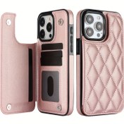 Resim Kızlar ve Kadınlar için Lüks Katlanır Cüzdan Kapaklı Telefon Kılıfı, Kart Yuvaları ve Ayakta Durma Destekli Koruyucu Kılıf - iPhone 16e 16 15 14 13 12 11 Pro Max XR XS Max SE 2022 