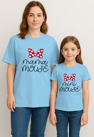 Resim SVART WEAR MAMA MINI mause Anne Kız Kombin Tişört Takımı T-Shirt Twin Anne Kız Çocuk Oversize (TEKLİ FİYAT) 