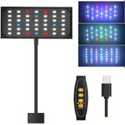 Resim Su bitkileri ve balıklar için USB Akuarium LED Tam Spektrumlu Büyüme Lambası - Ayarlanabilir Parlaklık, Ayarlanabilir, Zamanlanmış 360° Döndürme, 5V USB Güçlü, ABS Malzeme, Yüksek Yoğunluklu Işık Terapisi, Akuarium Aydınlatma | Tam Spektrumlu LED Lambası | USB Güçlü Işık, Pilsiz 