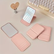 Resim 1pc Seramik Seyahat Kılıfı ile Hipoalerjenik Katlanabilir Makyaj Aynası, Unisex-Erkek Taşınabilir El Aynası Moda ve Minimalist Tarz 