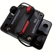 Resim 80A 20A-300A Otomatik Reset Devre Kesici Füze Tutucu - Yüksek Sıcaklık Dayanıklı 105°C, Su Geçirmez ve Ateşleme Koruyucu, Kırmızı Reset Düğmesi, Siyah Araba Tekne RV Füze Adaptörü, Araç Elektrik Güvenliği, Araç Elektrik Koruma, Sağlam Yapı, Dayanıklı Yapı 