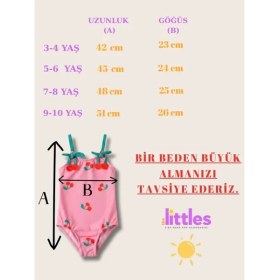 Resim The Littles Kids Kiraz Desenli Hızlı Kuruyan Pembe Renk Kız Çocuk Mayo 