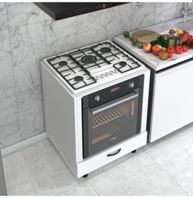 Resim Kenzlife Ankastre Modülü Kabini Kerim Byz Fırın Ocak Dolabı 70 Cmye Kadar Ocak İçin Uyumlu Beyaz 