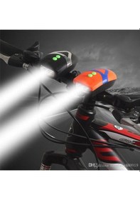 Resim Bisiklet Ön Farı Kornalı Bisiklet Ön Lamba Pilli Piller Dahil Turuncu Renkli Turuncu 