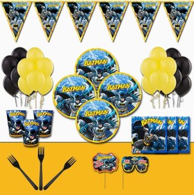 Resim Batman Betmen Doğum Günü Parti Malzemeleri Süsleri Seti 32 Kişili 