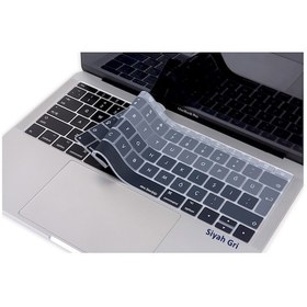 Resim Laptop Macbook Pro Klavye Koruyucu Ombre Türkçe Q A1534 A1708 İle Uyumlu Siyah Gri 