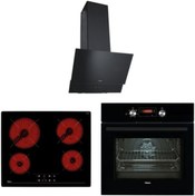 Resim Teka Atv 60 Davlumbaz Tz 6415 Elektrikli Ocak Hak 625 Bk Fırın Ankastre Siyah Set 