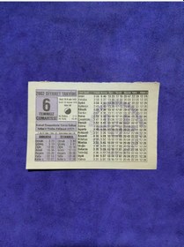 Resim 6 Temmuz 2002 Takvim Yaprağı - Nostalji Koleksiyonluk Takvim Yaprağı A 