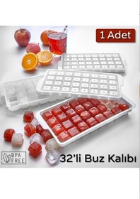 Resim 32'lü Küp Buz Kalıbı Bpa Free - 1 Adet Buzluk Çok Renkli 