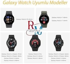 Resim Samsung Galaxy Watch 6 Seri 40 mm 44mm Classic 47 mm Uyumlu Kavis Tasarımlı 3lü Set Silikon Kordon Set8 
