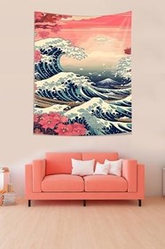 Resim Pelangi Büyük Dalgalar Leke Tutmaz Kumaş Duvar Örtüsü Duvar Halısı Tapestry PNTR353, 70 x 100 