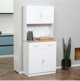 Resim Harmonia Çok Amaçlı Dolap-mikrodalga-erzak-airfryer-mutfak-kiler Dolabı-kahve Köşesi-beyaz-80 Cm Beyaz 