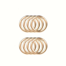 Resim 8 adet Altın Baharlı Şeritli O-Kabartmalı saç tokası - Dayanıklı Çinko Alaşımlı, Anahtarlık, El Çantaları, Cüzdanlar ve DIY El Sanatları için Yuvarlak Şekil - Aksesuar Organizasyonu, Takı Aksesuarları için Çok Yönlü Halka Tokaları 