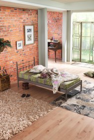 Resim Unimet Lalas-s Tek Kişilik Ferforje Metal Karyola-kahverengi (AHŞAP LATALI) 