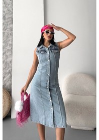 Resim Sıfır Kol Kar Yıkama Tunik Ceket Mavi D2520 Mavi 