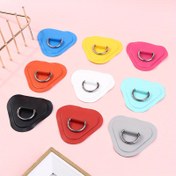 Resim 1 Adet Ağır Hizmet Tipi PVC ve Paslanmaz Çelik Üçgen D-Halka Yama - 9 Renk Seçeneği, 8.89x8.89 cm Yüksek Kaliteli Şişme Bot, SUP, Kano Güverte Bağlantıları için Tekne Tamir Yamaları 