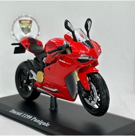 Resim Maisto Diecast Ducati 1199 Panigale 1:12 Diecast Motosiklet Model Stantsız – Lisanslı Maisto Metal Maket 