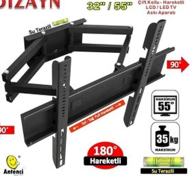 Resim Dizayn 39" Çift Kollu Hareketli Lcd Led Tv Askı Aparatı 