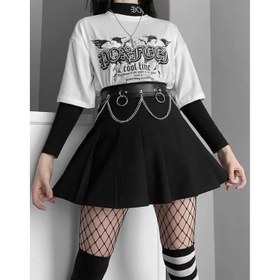 Resim Metal Halkalı Zincir Detaylı Gotik Harness Kemer 