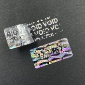 Resim 196/490/980 adet Hologram Etiketleri, Tahrif Edilemez Güvenlik Mührü Etiketleri, Siyah Benzersiz Seri Numaralı VOID Gerçek Gümüş Holografik Etiketler, Tek Kullanımlık 