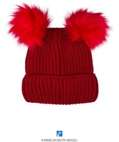 Resim Kardelen Butik Denizli Çift Ponponlu Kaliteli Kadın Bere 