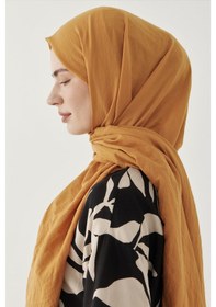 Resim Mirsoy Scarf Düz Pamuk Şal - Hardal Hardal 