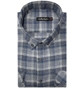 Resim Atilla Özer Büyük Beden Çift Cep Klasik Kışlık Kaşmir Gömlek - 7462 Mavi 