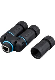 Resim Monte Lua Dişi - 2x Dişi IP68 Su Geçirmez RJ45 Konnektör 