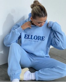 Resim Ellore Australia Eşofman Takımı Sweatshirt Jogger - Bebe Mavisi Baskılı Oversize Şardonlu Kapüşonlu Bebe Mavisi 