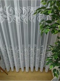 Resim Ev Depo Home Taç Dalga Normal (Orta) Pile Tül Perde Tek Kanat PARDESBT721NRML, Ekru, 140 x 270 