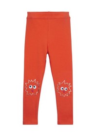 Resim Lovetti Turuncu Kız Çocuk Crazy Eyes Baskılı Şardonlu Tayt 9347T015 Turuncu 